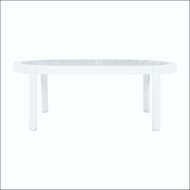 Table basse d'extérieur moderne avec plateau en verre trempé, structure en aluminium, table de patio résistante aux intempéries pour la cour, la terrasse et la piscine