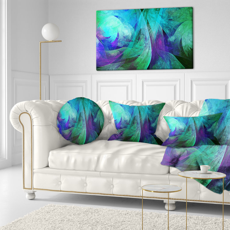 Motif vert fractal abstrait - Coussin décoratif imprimé abstrait