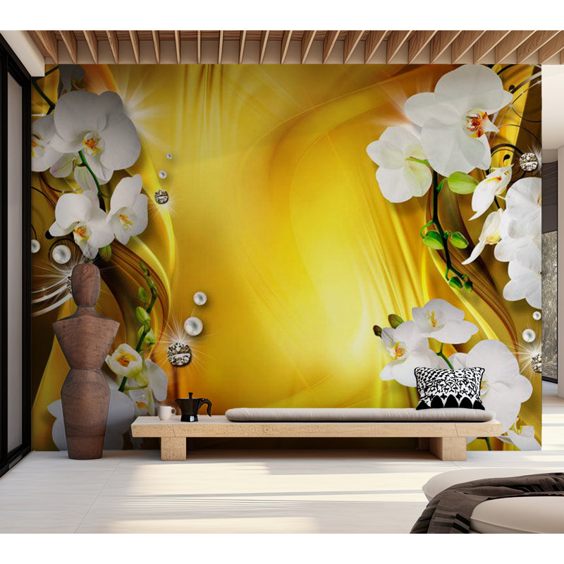Kaleisha Floral Wall Mural, 110" L x 157" W, Unpasted
