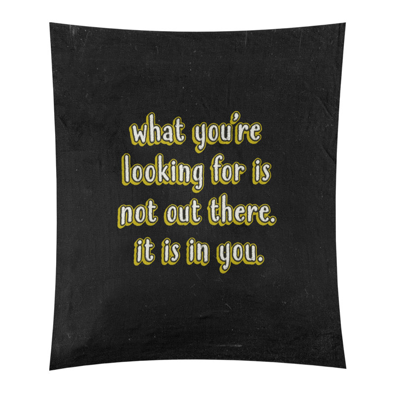 Tapisserie tableau noir quote self confidence quot, Jaune, H 80 po x l 68 po