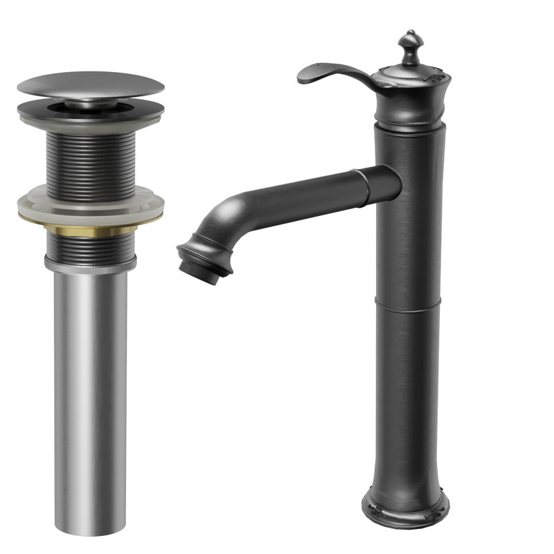 Vineyard Single-handle Bathroom Faucet with Drain Assembly, Gunmetal Gray