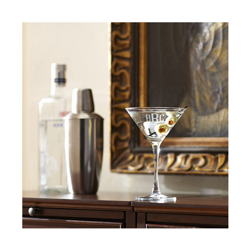 Amaanah 7.5oz. Martini Glass Set, 3-Letter Diamond