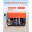 Compresseur d'air PCP, compresseur d'air de bouteille de plongée 4500PSI / 30Mpa, compresseur de plongée PCP à arrêt automatique à double cylindre avec système de refroidissement à eau et ventilateur externe pour les bouteilles de plongée, le Paintball, la carabine à air comprimé