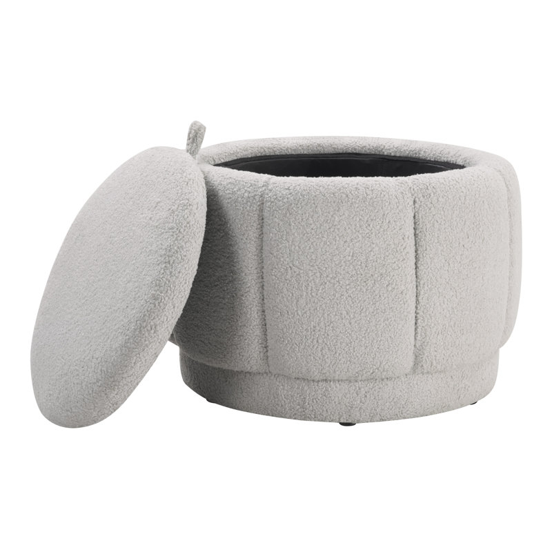 Deambra Storage Ottoman, Fog Sherpa