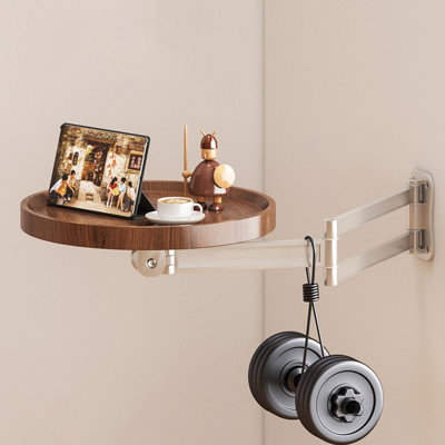 Foldable Bedside Table Wall Mounted Floating Nightstand Bedroom Storage Shelf