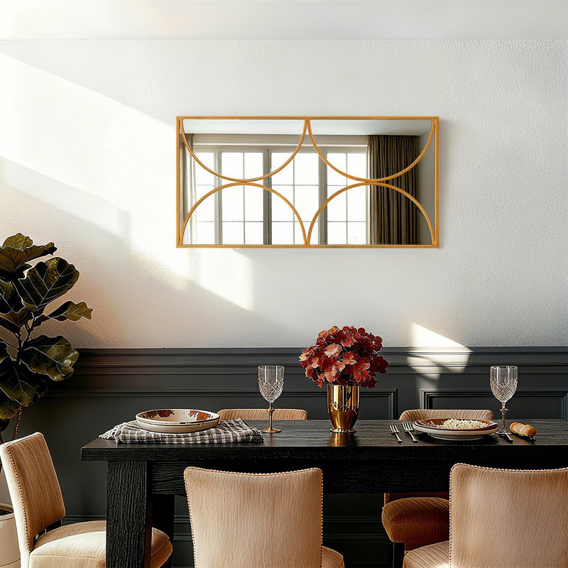 Metal Framed Accent Wall Mirror 60x120CM, Gold