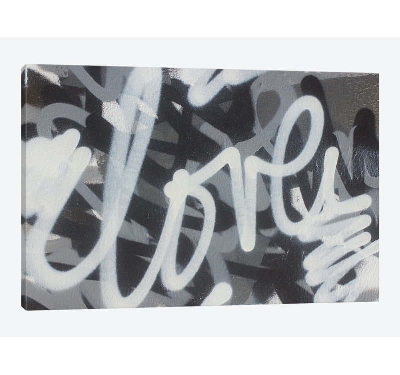 « black & white love », impression sur toile, Papier beaux-arts encadré noir, Blanc, H 16 po x l 24 po x P 1 po