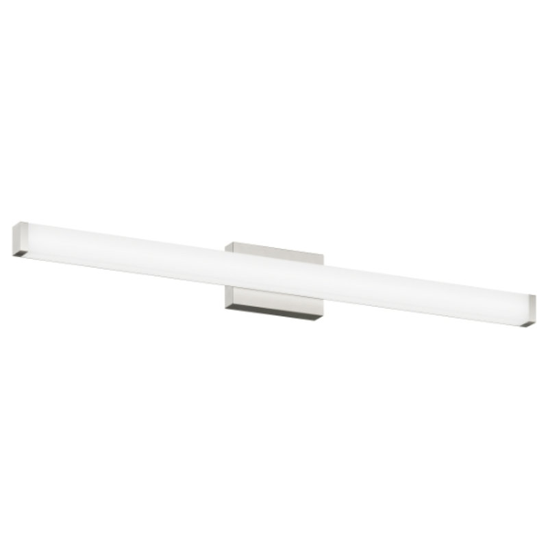 Luminaire de salle de bain à DEL écoénergétique de style moderne pour meuble-lavabo, finition nickel brossé