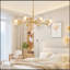 Lustre spoutnik moderne doré avec abat-jour en verre transparent-542798287-565290674-565290675