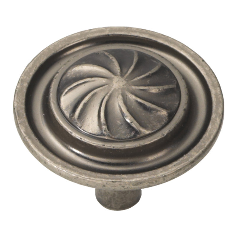Roma 1 1/4" Diameter Mushroom Knob, Black Nickel Vibed