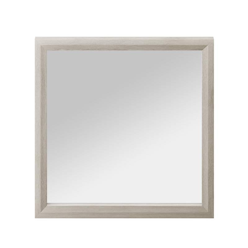 Miroir carré 35 "pour armoire de chambre à coucher, Beige