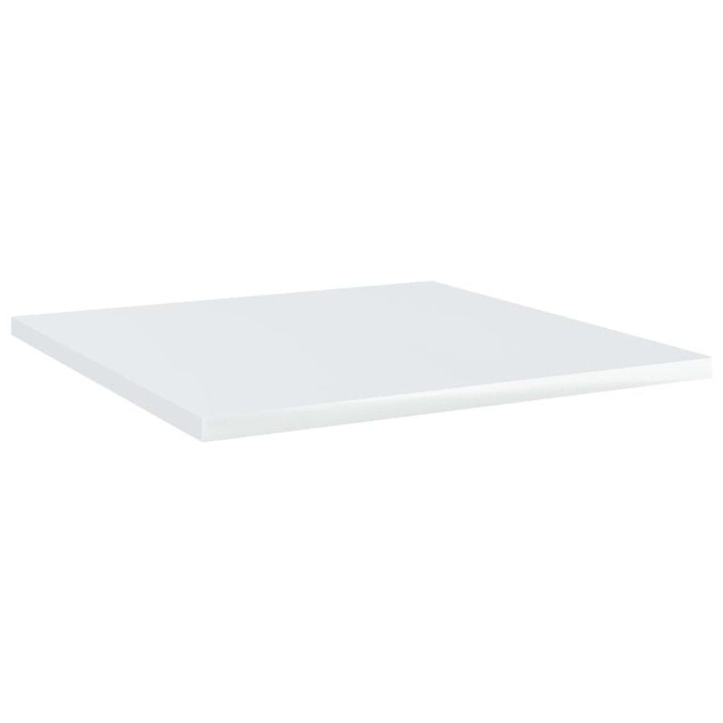 Bookshelf Boards 8 pcs Engineered Wood, High Gloss White, (8 Shelves) 0.59" H x 23.62" W x 11.81" D