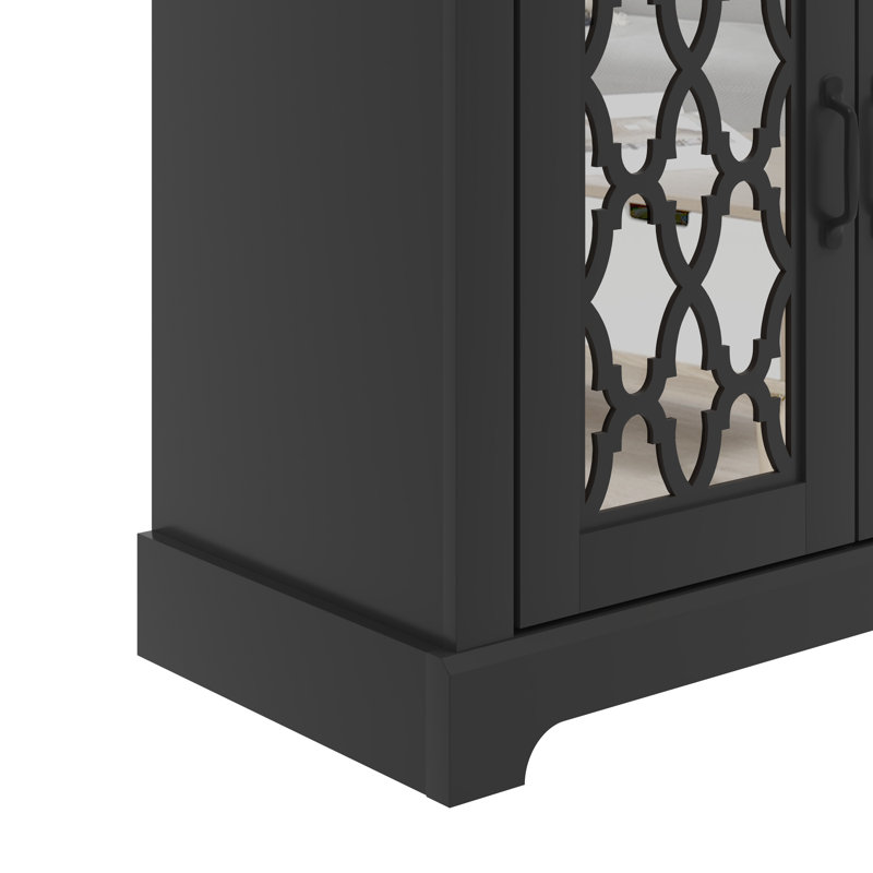 Chessani 45.7' Wide Sideboard, Noir / chêne noueux
