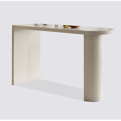 Italian Stone Slab Saddle Leather Bar Table