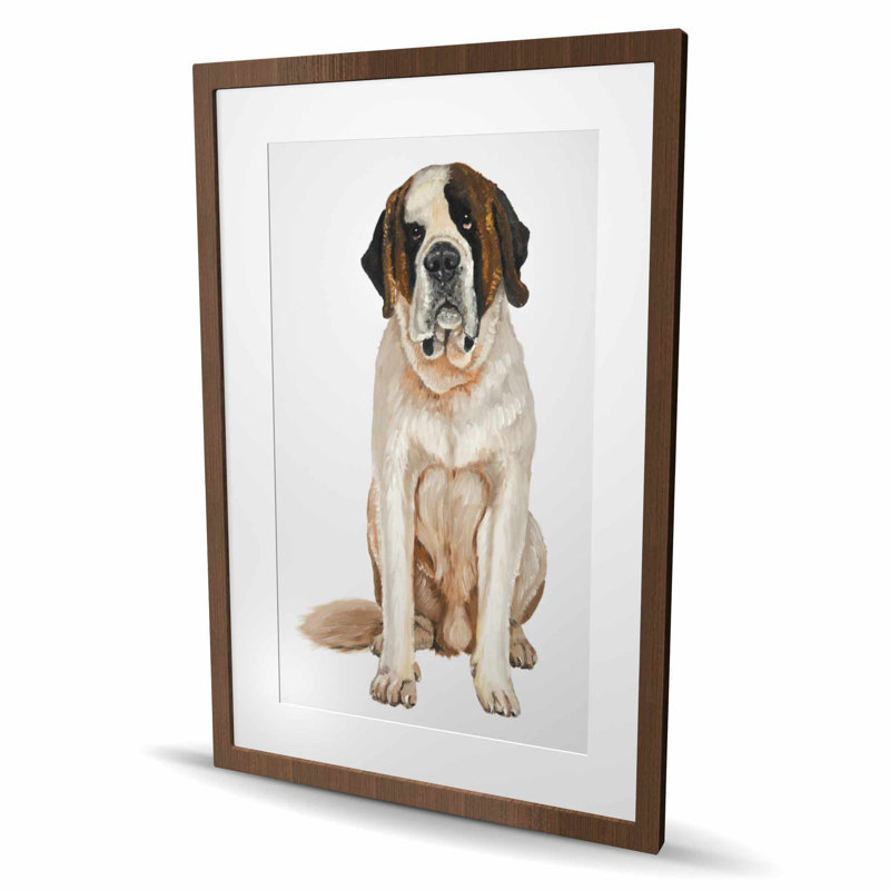 Saint-Bernard, reproduction encadrée avec passe-partout | Décoration de chambre à coucher