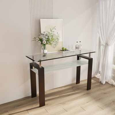 Mildura 47.2'' Glass Top Console Table