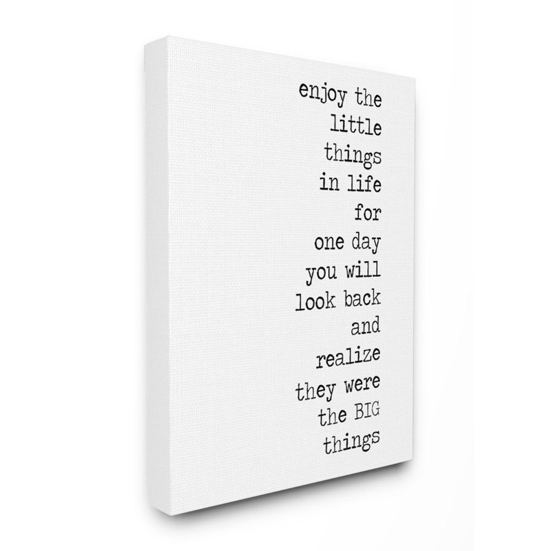 Enjoy par Anna Quach - impression d'art textuel, Toile tendue, H 30 po x l 24 po x P 1,5 po