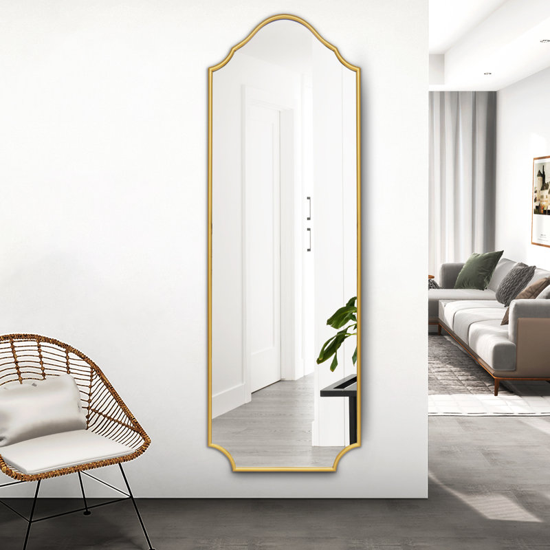 Lilith Metal Full Length Leaner Mirror, Gold, 65" x 22"