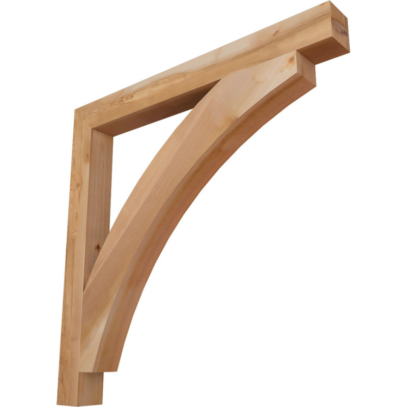 Thorton H W D Wood Bracket / Corbel, Western Red Cedar (Smooth), 40" H x 4" W x 40" D
