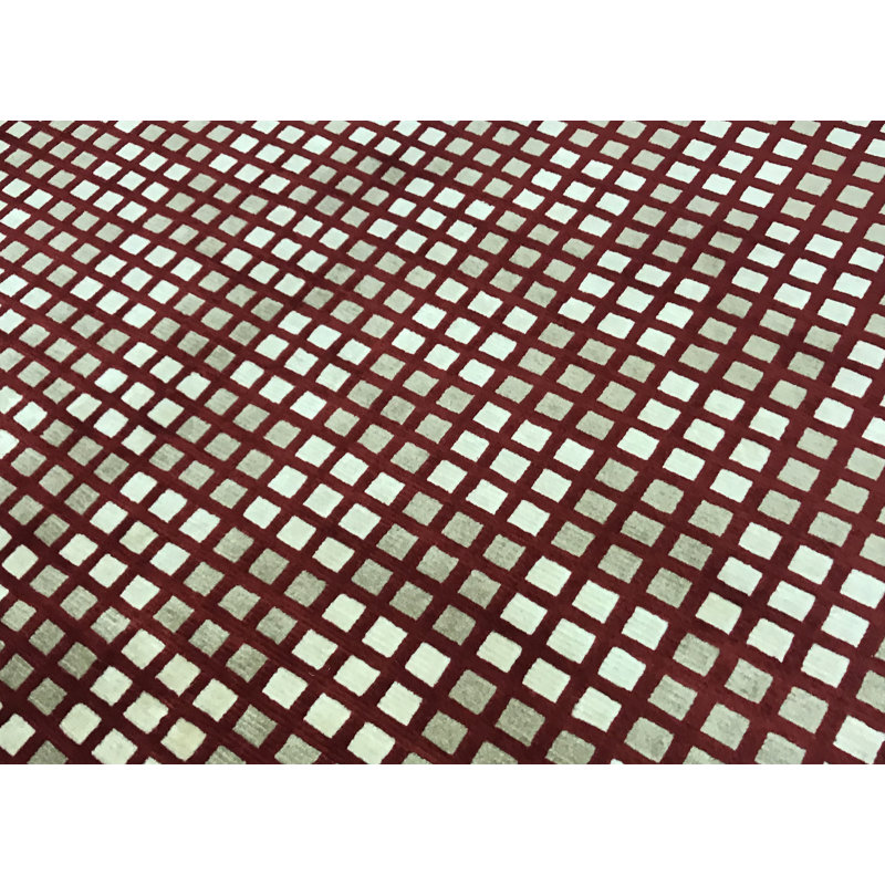 Hand-Knotted High-Quality Red and Beige Area Rug