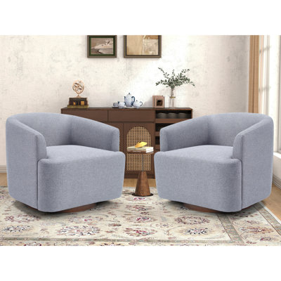 Fauteuil demi-tonneau pivotant en tissu 29 po