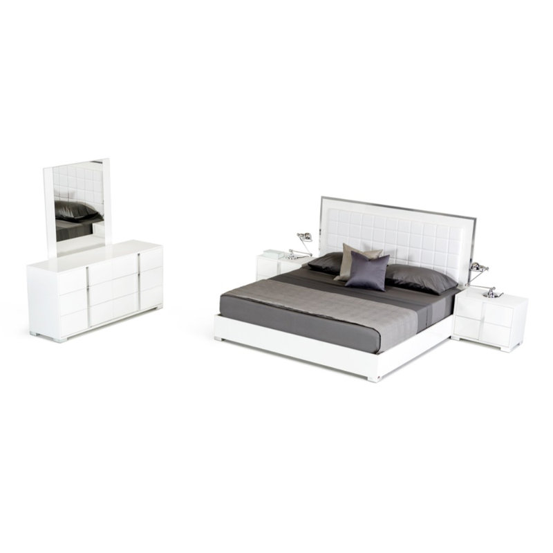 Commode double 6 tiroirs Lavonia, Blanc