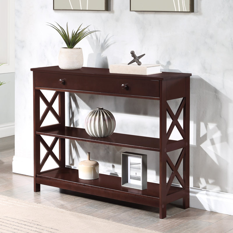 Aafko 39.5" Console Table, Espresso, 31.5" H x 39.5" W x 12" D