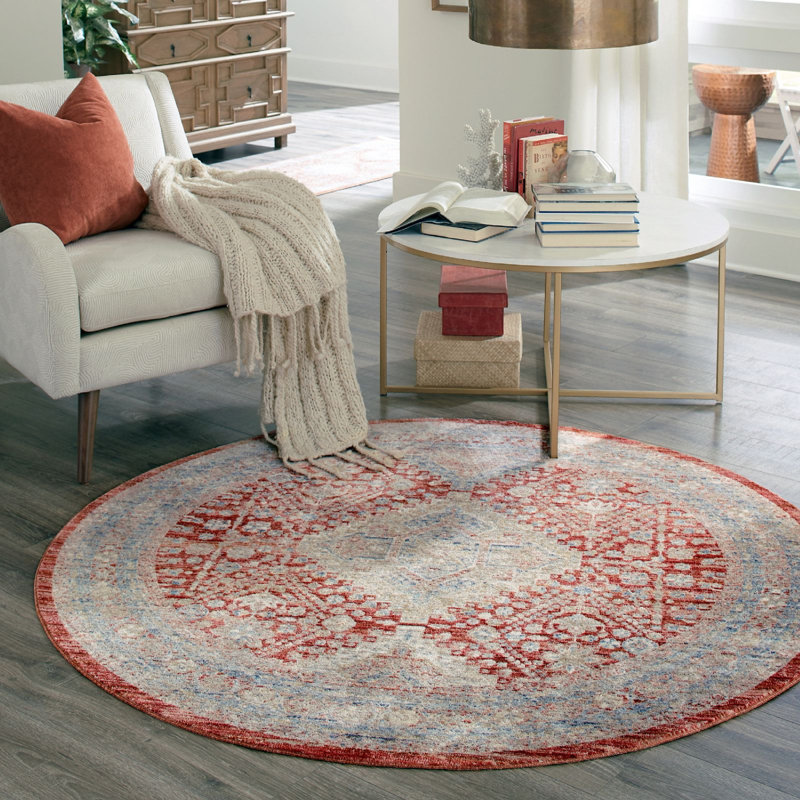 Gabbs Oriental Indoor Rug, Round 4'