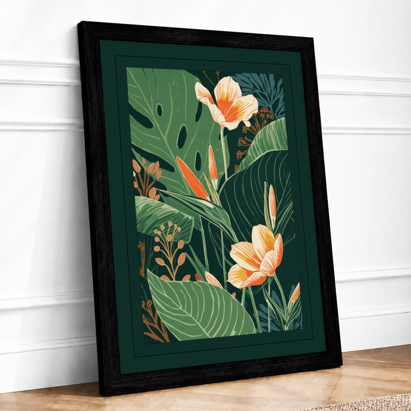 Tropical Garden Botanicals Botanical - Framed Print, A3 - 42.0 x 29.7 cm, Black