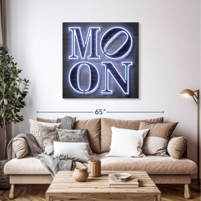 Neon Moon, 39" H x 39" W