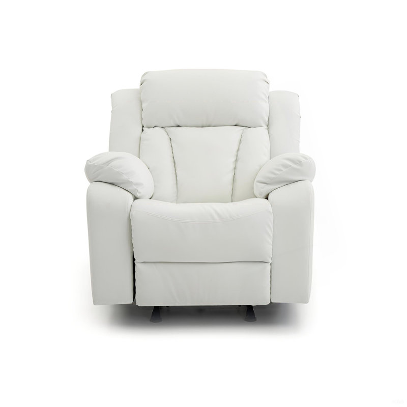 Elegant White Recliner With Padded Arms, White