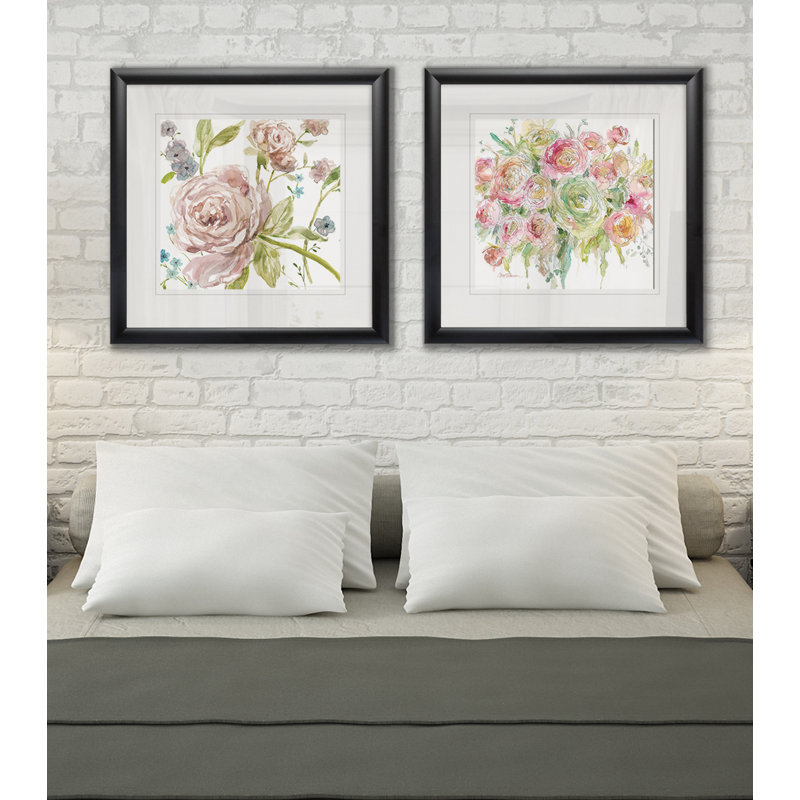 Summer Whisper - ensemble de 2 reproductions de cadres photo, Cadre noir