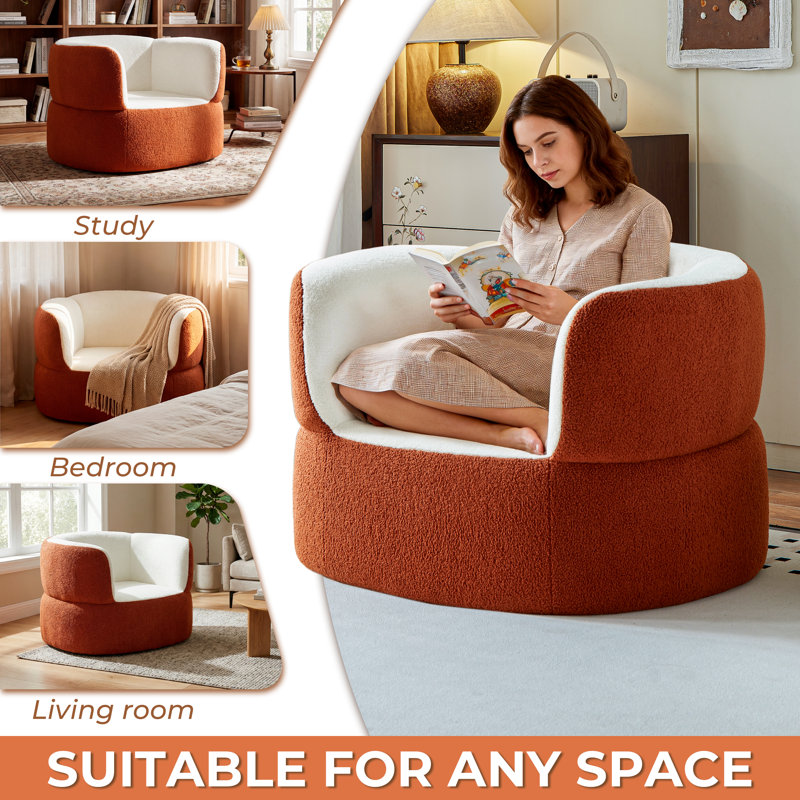 Ensemble de canapé pour animal de compagnie et humain, sans assemblage, canapé-lit en faux peau de mouton orange-blanc pour grands chiens jusqu'à 70 lb, canapé moderne enveloppant pour le salon et la chambre à coucher, simple