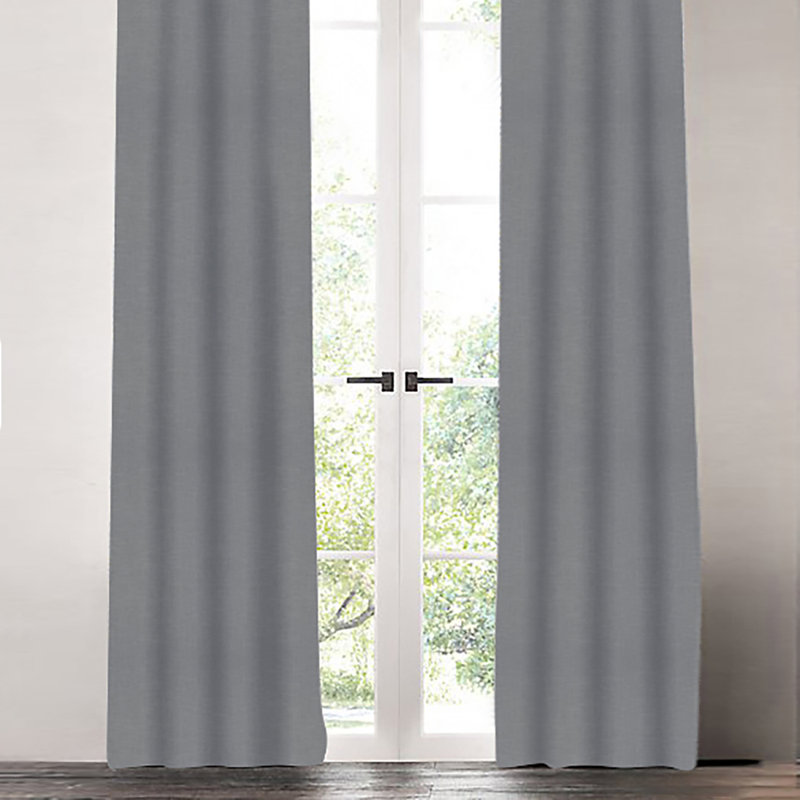 Solid Linen Room Darkening Curtain, Dusk, 50" W x 96" L