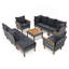 Ensemble de meubles de patio en rotin 9 pièces, ensemble de conversation extérieur avec pieds et plateau en bois d'acacia, ensemble de canapé modulaire en rotin PE avec table basse, coussin lavable