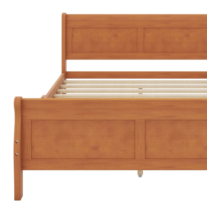 Lit plateforme en bois avec tête de lit, Chêne