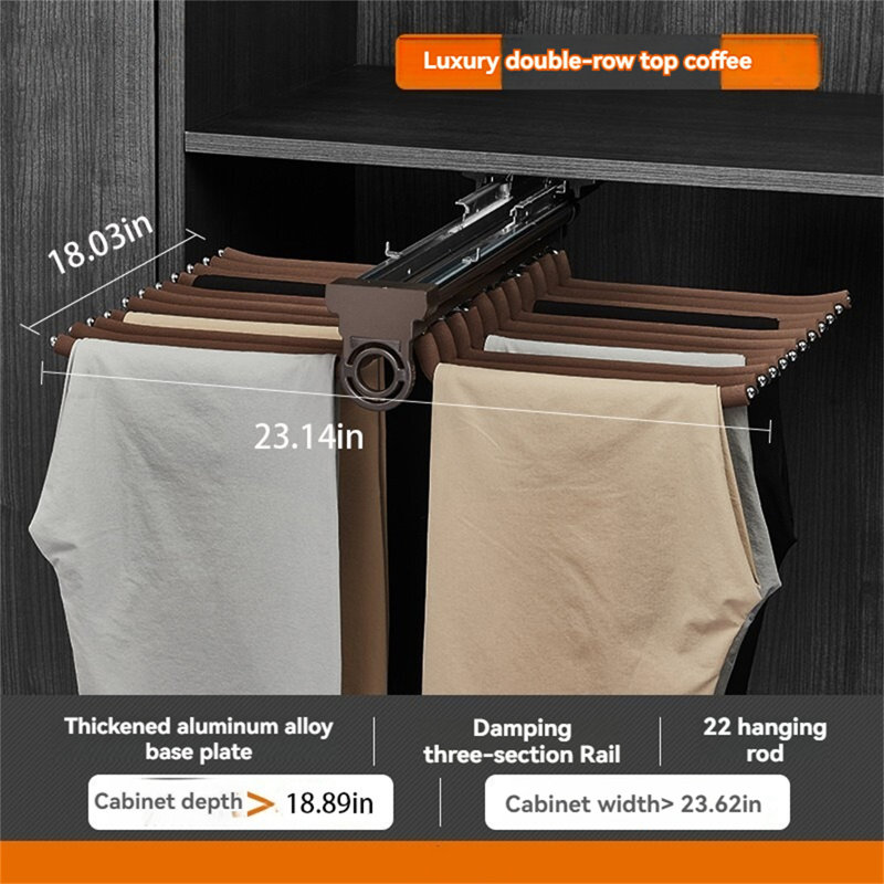 Maxhold Dual-Row Pull-Out Pants Rack