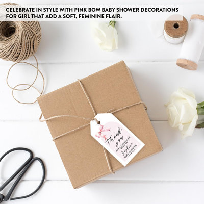 Étiquettes de fête de naissance personnalisées 2 x 3,75 pouces avec nœuds et cordes pour les cadeaux de fête