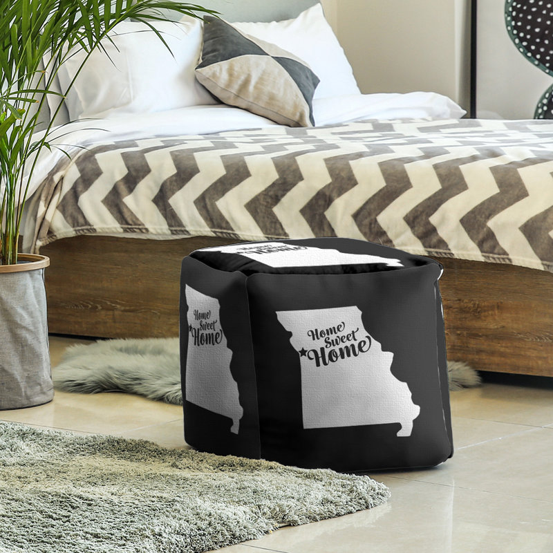 Repose-pieds cubique pour villes kansas home, Noir
