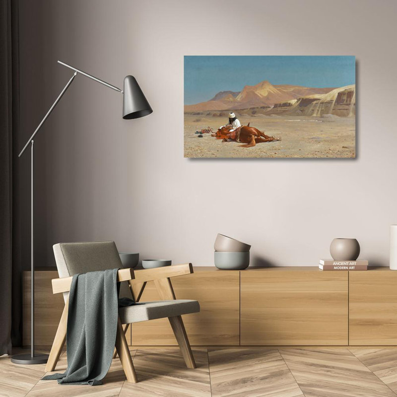 L'arabe et son cheval, H 14 po x l 24 po