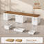 Bureau pour deux personnes avec 9 tiroirs, bureau d'ordinateur long avec armoire de rangement, blanc-1810176022
