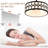 20" Modern Drum Ceiling Fan with Lights and Remote, 6 Speeds Fandelier Ceiling Fan 7-Blade Bedroom Ceiling Fan