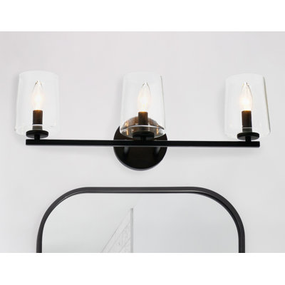 Éclairage pour salle de bain 3 lumières en métal Livingstone, noir mat