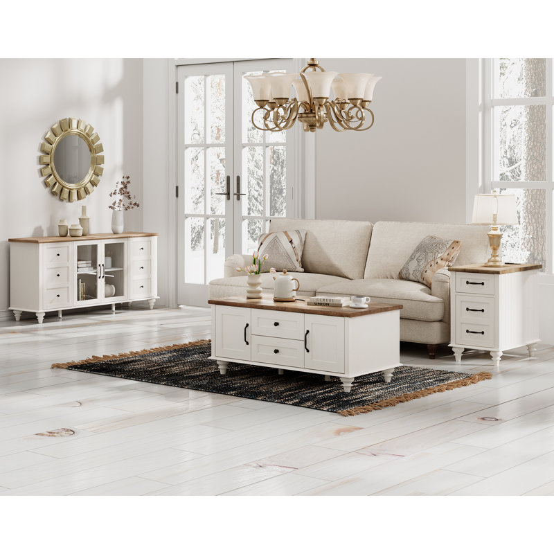 Scarlett Coffee Table Set, 3 Pcs: End Table, Console Table, Coffee Table