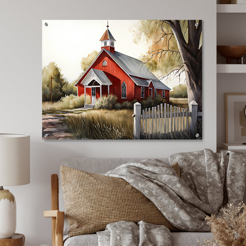 Monochome jaune et gris Farm V - Barn Farm Ranch, art mural acrylique, H 12 po x l 20 po