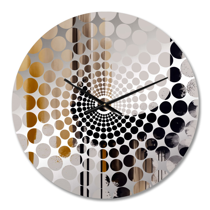 Golden Minimalist Abstract I - Horloge murale abstraite, Petit