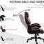 Fauteuil de bureau d'une capacité de poids de 400 lb, taille grande et grande, aspect cuir brun, capacité de travail de l'unité centrale, brun, aide lombaire