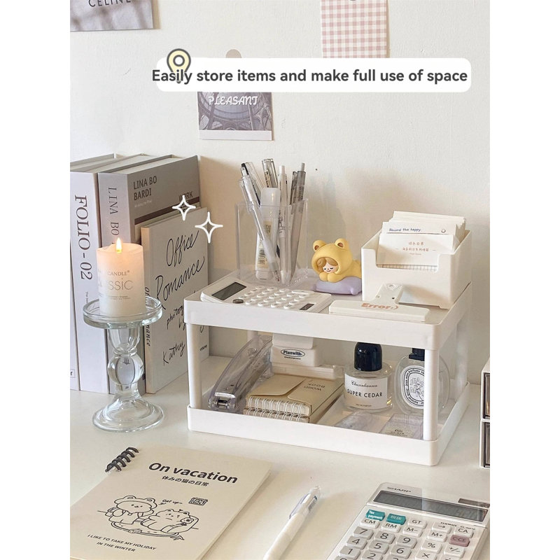 Rangement de bureau empilable en plastique Marrie