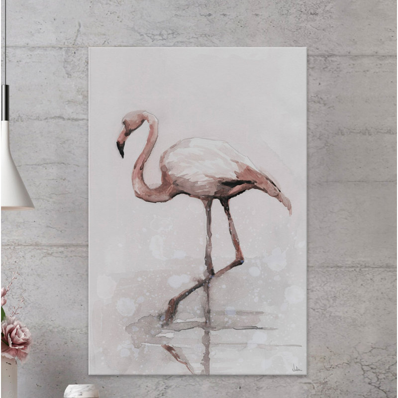 «Flamingo Splash», reproduction sur toile, H 60 po x l 40po x P 1,5 po, Toile tendue