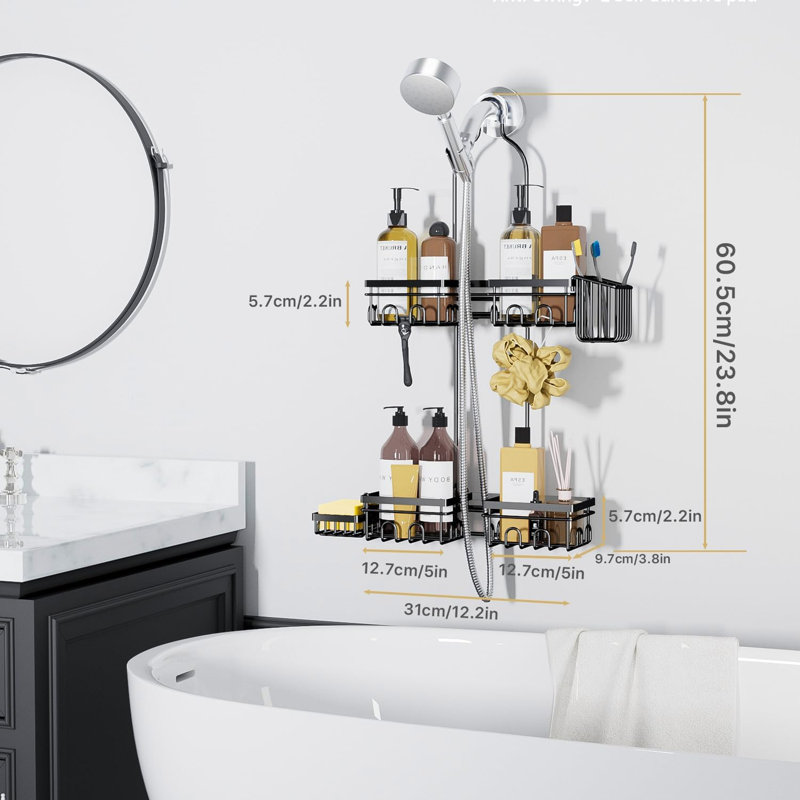 Serviteur de douche suspendu pour pommes de douche à main, organisateur de douche suspendu antirouille
